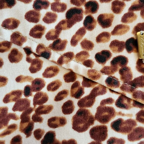 Vintage Les Copains velvet cotton leopard print skirt Sz 42 US Sz S Italy - Picture 7 of 9